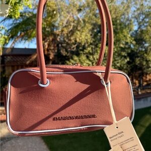 Benny Mini Bowler Bag - Choc & Blue